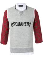 Dsquared2 - Logo Sweatshirt Detail Polo Shirt - Men - Cotton - M, Grey, Cotton