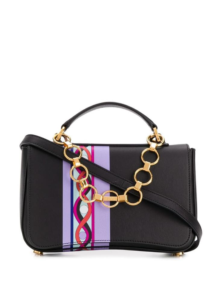 Emilio Pucci Chance Chain Embellished Printed Bag - Black