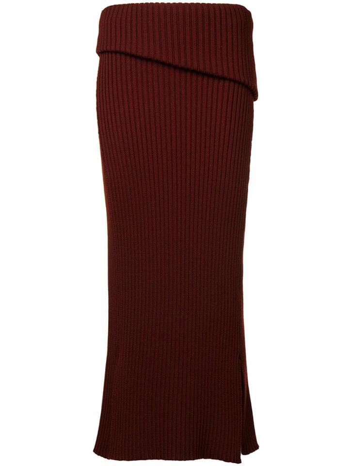 Jacquemus Knitted Midi Skirt - Red