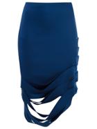 Gloria Coelho Asymmetric Midi Skirt - Blue