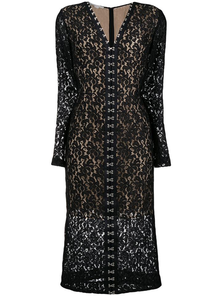 Stella Mccartney Lace Fitted Midi Dress - Black