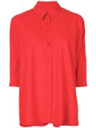 Mm6 Maison Margiela - Three-quarter Sleeve Shirt - Women - Polyamide/polyester - 44, Red, Polyamide/polyester