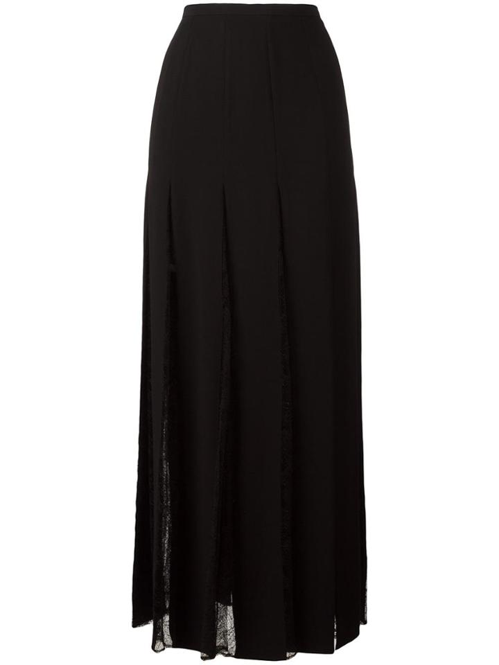 Elie Saab Lace Insert Long Skirt - Black