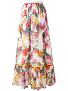 Blugirl - Floral Skirt - Women - Cotton/polyester - 44, White, Cotton/polyester