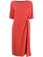 Giorgio Armani Short-sleeve Flared Dress - Orange