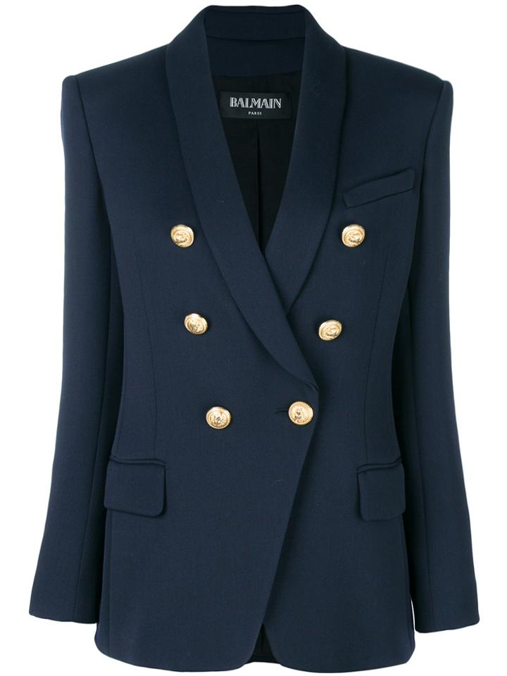 Balmain Button Embellished Blazer - Blue
