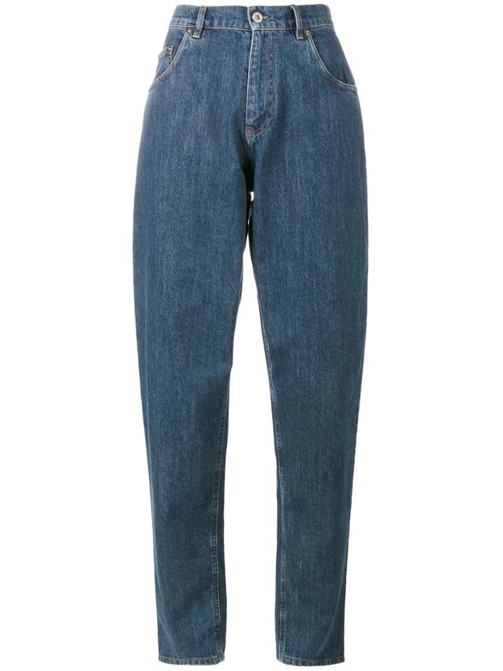 Miu Miu Tapered Blue High Waisted Mom Jeans