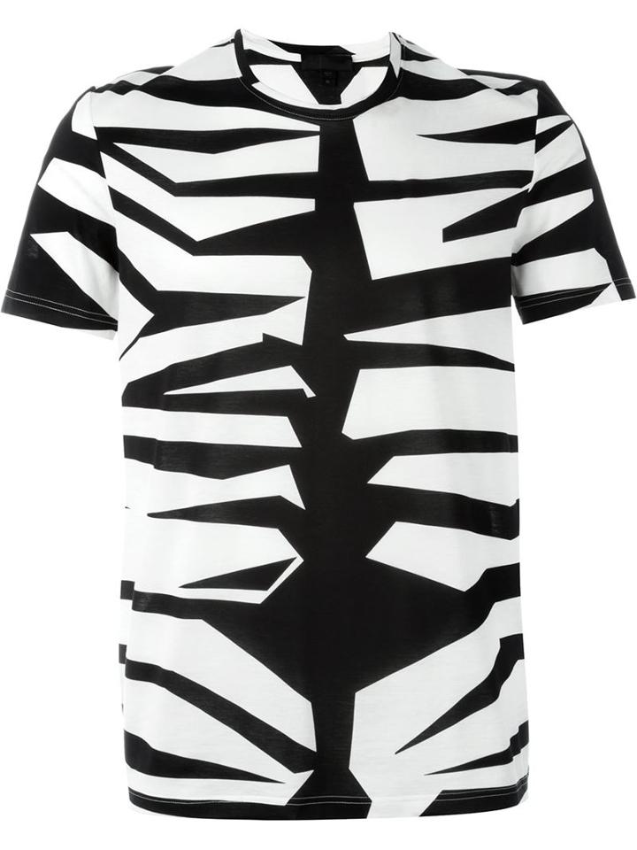 Burberry Prorsum Abstract Animal Print T-shirt, Men's, Size: M, White, Cotton