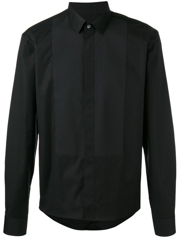 Les Hommes Paneled Shirt, Men's, Size: 46, Black, Cotton/spandex/elastane