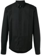 Les Hommes Paneled Shirt, Men's, Size: 46, Black, Cotton/spandex/elastane