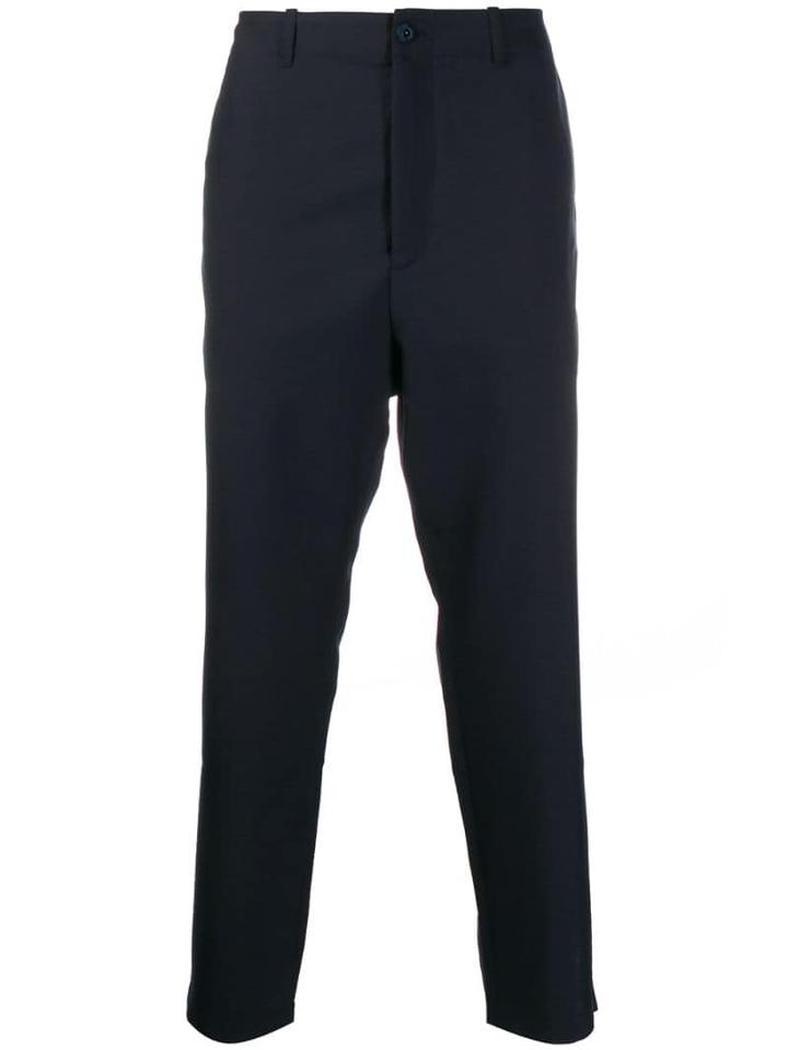 Oamc Zip Leg Cropped Trousers - Blue