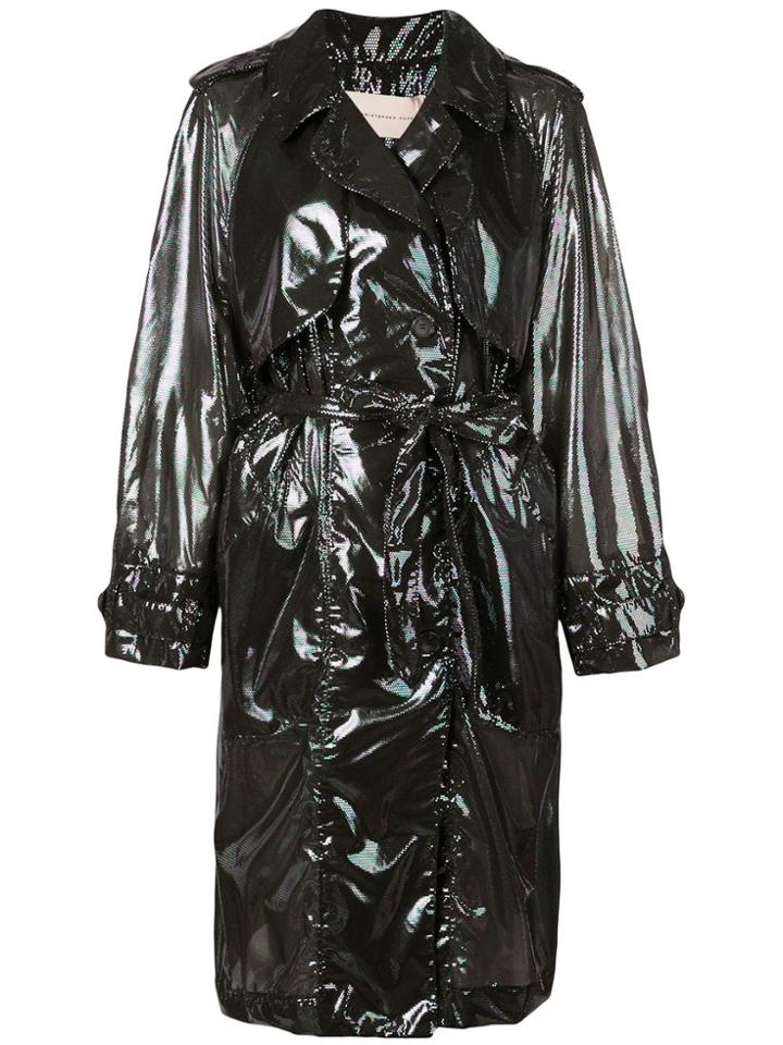 Christopher Kane Iridescent Trench Coat - Black