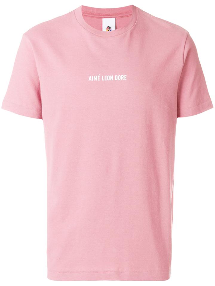 Aimé Leon Dore Logo Printed T-shirt - Pink & Purple