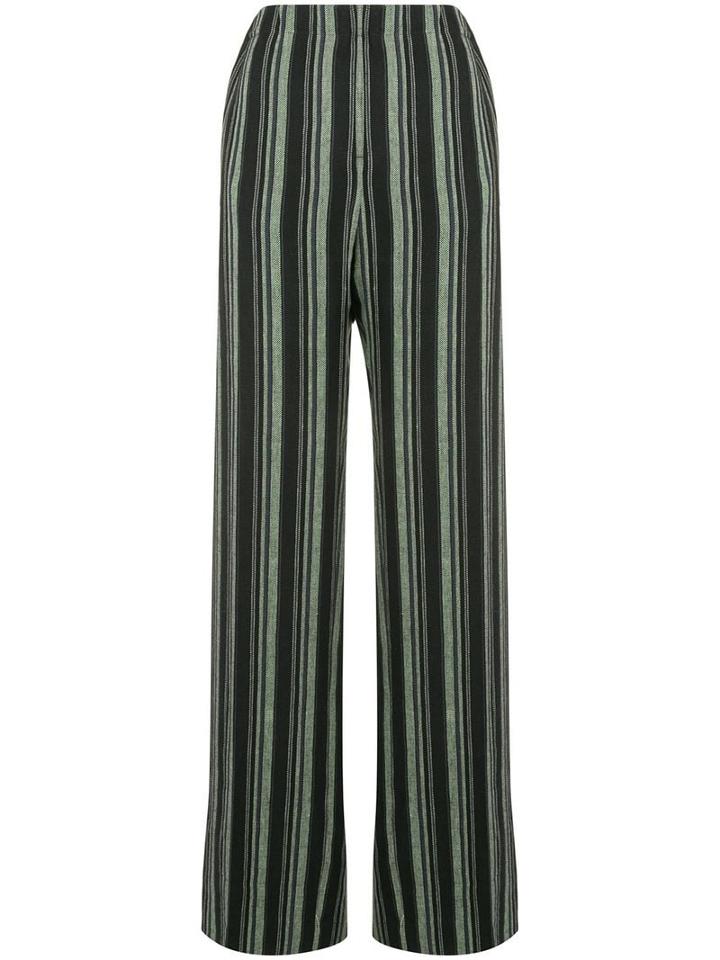 Golden Goose Wide Leg Striped Trousers - Black