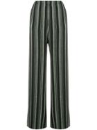 Golden Goose Wide Leg Striped Trousers - Black