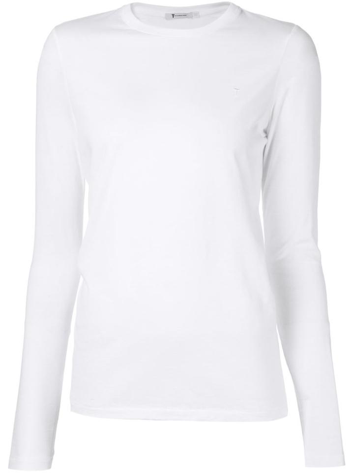 T By Alexander Wang Longsleeved T-shirt, Women's, Size: S, White, Cotton