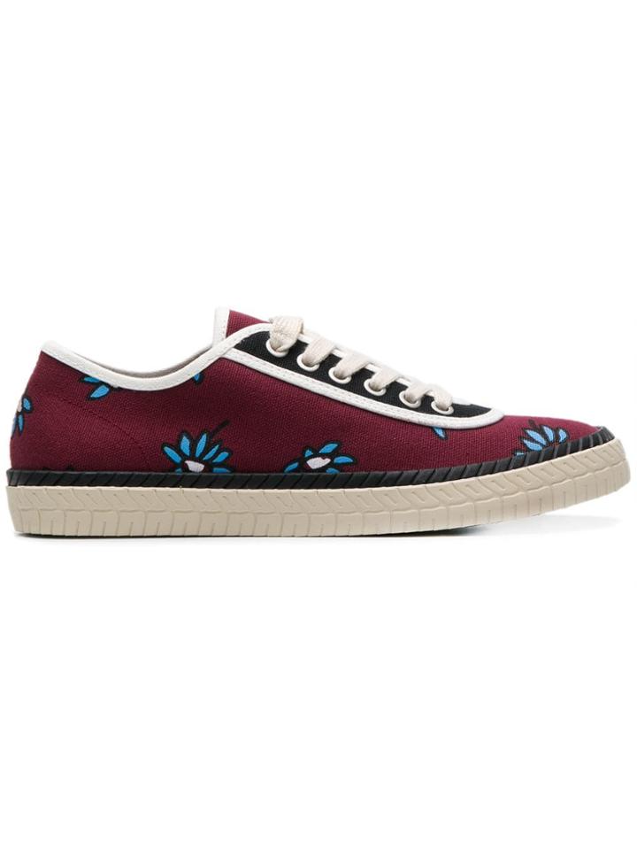 Marni Floral Print Sneakers - Red