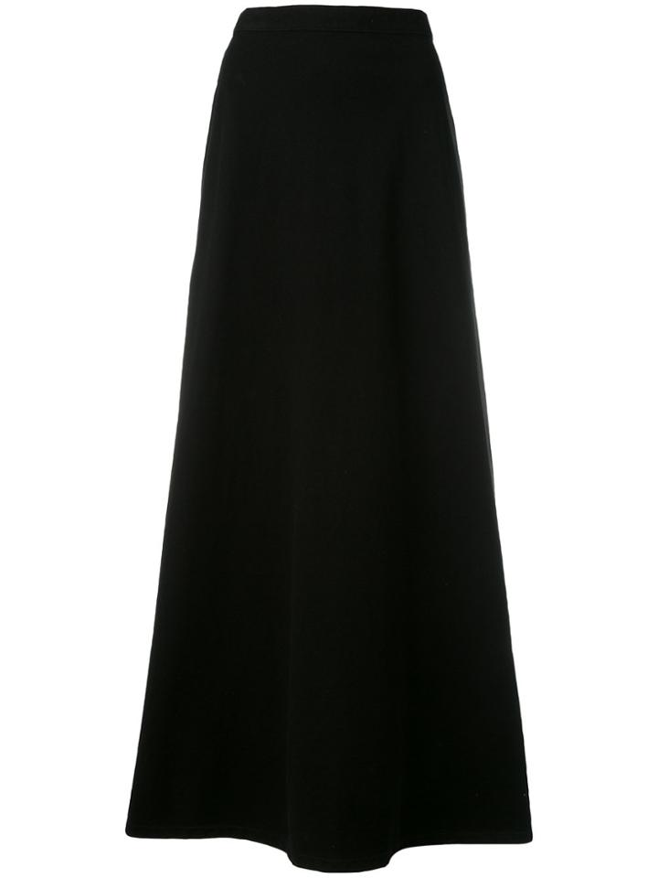 Krizia Vintage Long A-line Skirt - Black