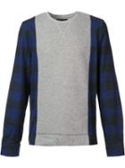 Mostly Heard Rarely Seen Plaid Sleeves Sweatshirt, Men's, Size: Medium, Cotton
