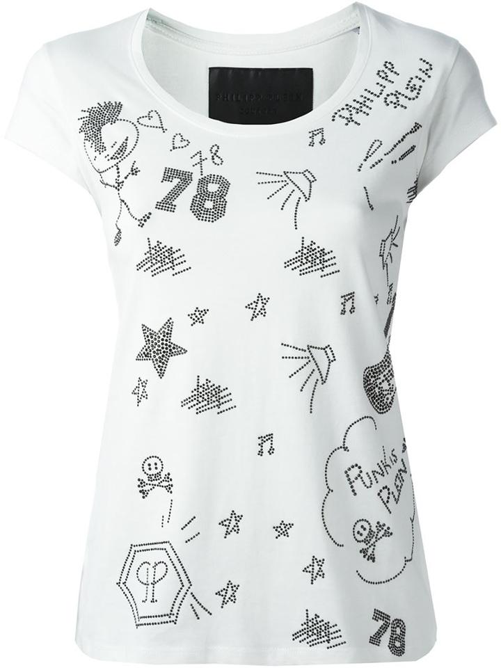 Philipp Plein Rock Plein T-shirt, Women's, Size: M, White, Cotton
