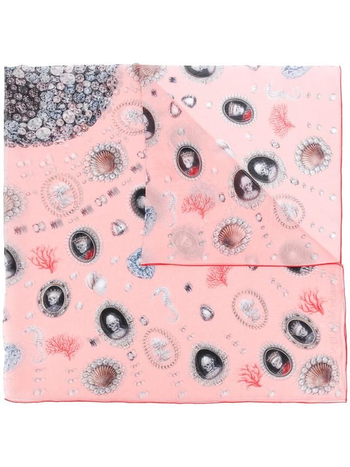 Alexander Mcqueen Sea Skull Scarf - Pink