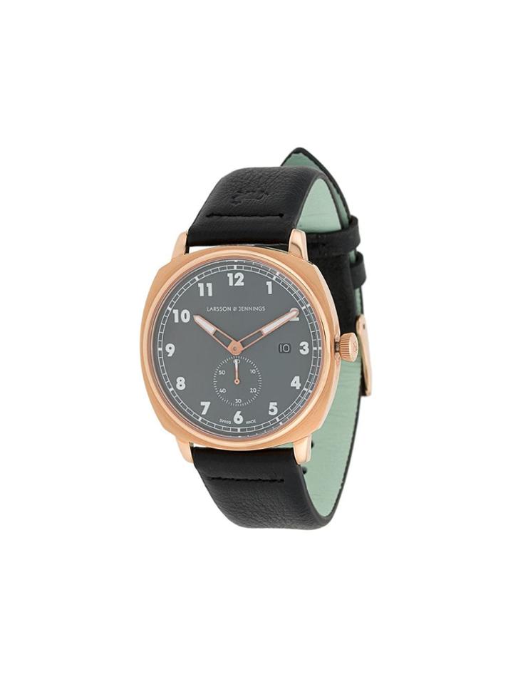 Larsson & Jennings Meridian Black Leather 38mm Watch