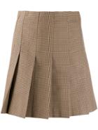 Msgm Pleated Mini Skirt - Brown