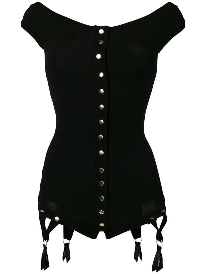 Murmur Fitted Strapless Bodysuit - Black