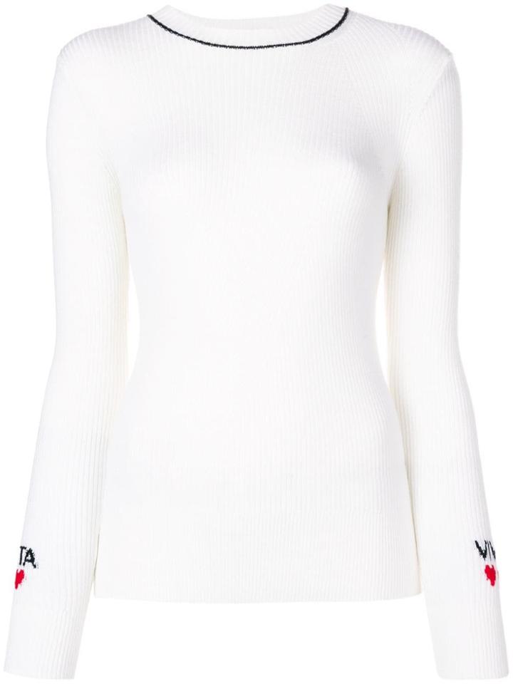 Vivetta Ribbed Knit Sweater - White