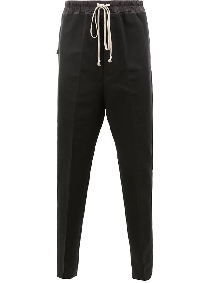 Rick Owens Tapered Drawstring Trousers - Black
