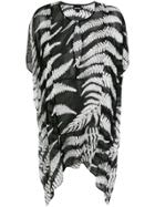 Just Cavalli Sheer Fern Print Dress - Black