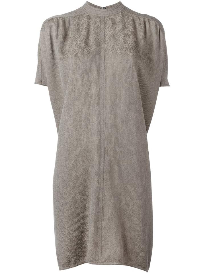 Rick Owens Band Collar Dress, Women's, Size: 42, Brown, Viscose/silk
