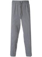 Emporio Armani Striped Cropped Trousers - Grey
