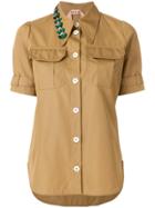 No21 Embellished Collar Shirt - Brown