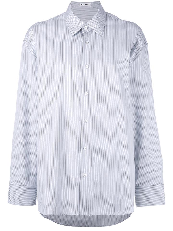 Jil Sander - Clara Striped Shirt - Women - Cotton - 40, Blue, Cotton