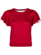 Red Valentino Lace Sleeve T-shirt