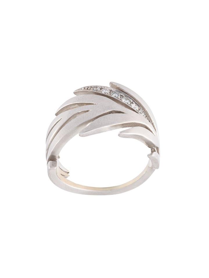 Marc Alary Adjustable 'leaf Ring One Pave'