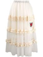 5 Progress Fringed Tulle Skirt - Neutrals