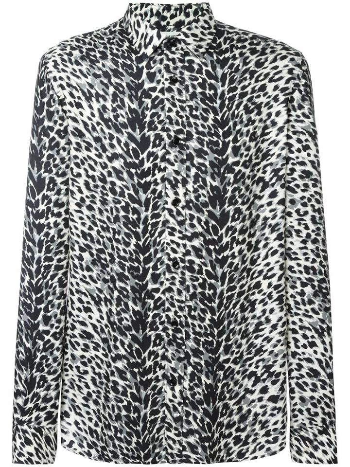 Saint Laurent Animalier Printed Shirt, Men's, Size: 41, Viscose