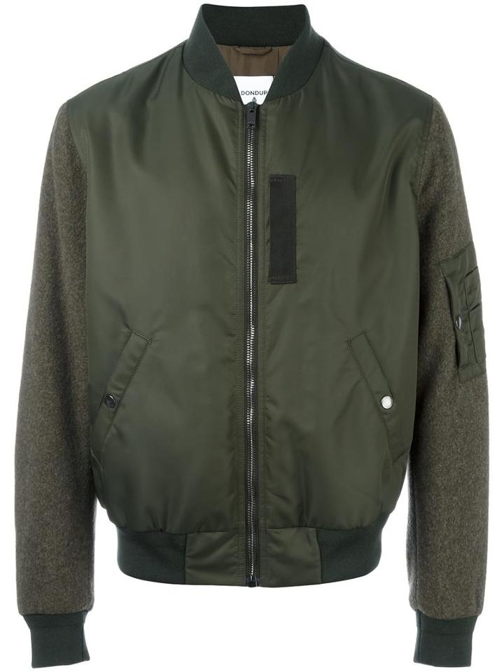 Dondup Classic Bomber Jacket, Men's, Size: 46, Green, Polyamide/polyester