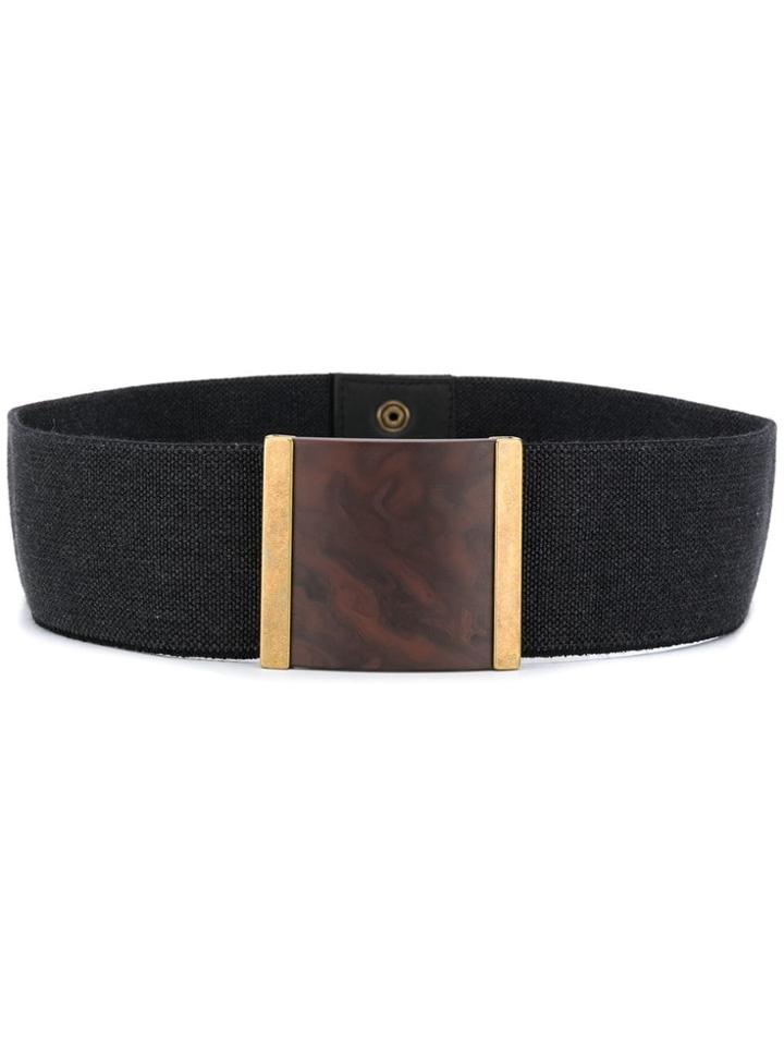Erika Cavallini Canvas Buckle Belt - Black