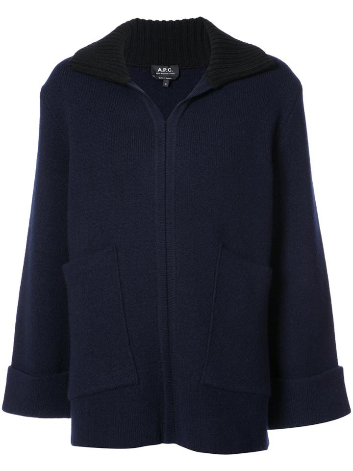 A.p.c. Zipped Flared Cardigan - Blue
