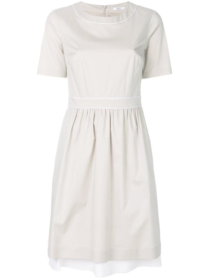 Peserico Shortsleeved Flared Dress - Nude & Neutrals