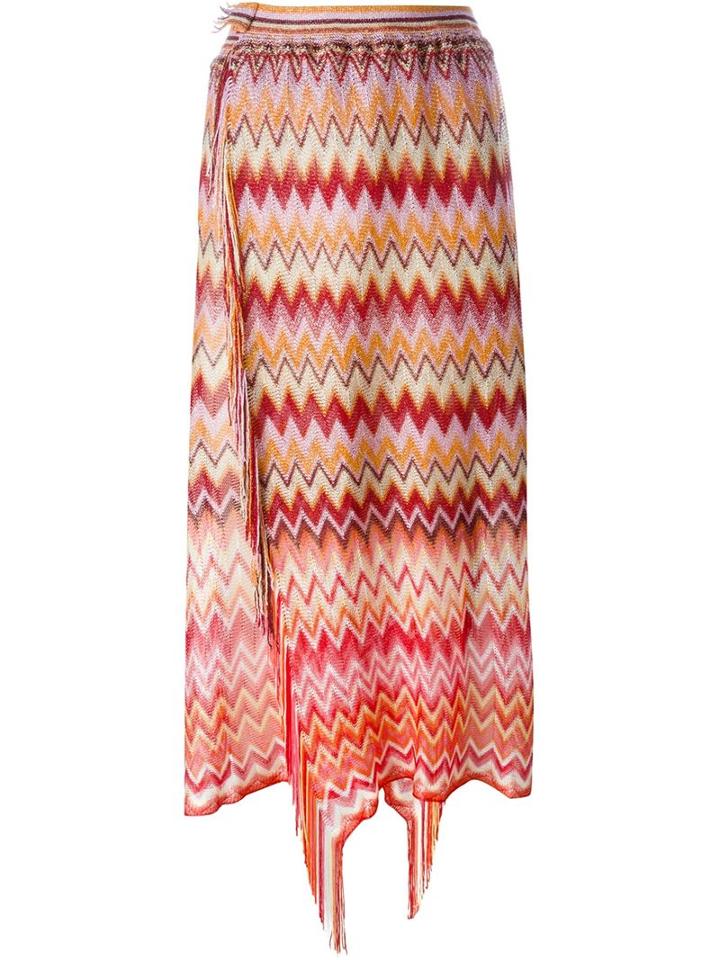 Missoni Zig Zag Knit Skirt, Women's, Polyester/spandex/elastane/viscose/nylon