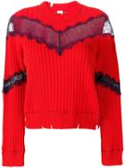 Pinko Sheer Lace Jumper - Red