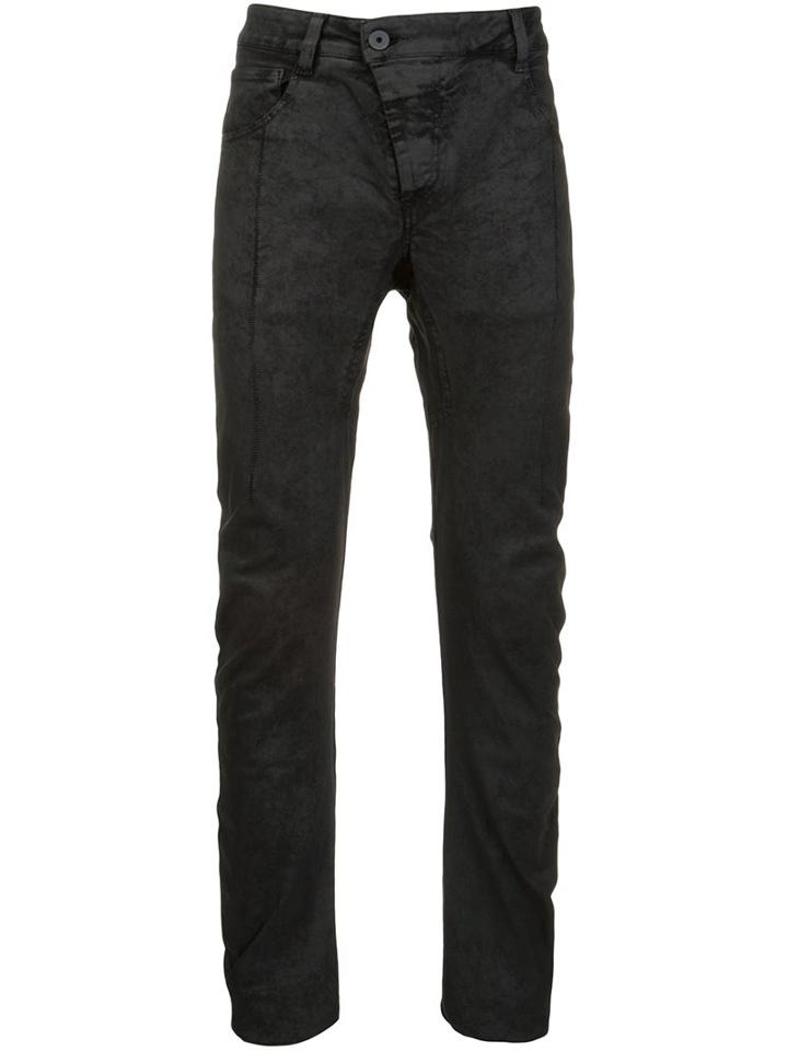 11 By Boris Bidjan Saberi Wax Effect Skinny Jeans, Men's, Size: Xs, Black, Cotton/spandex/elastane