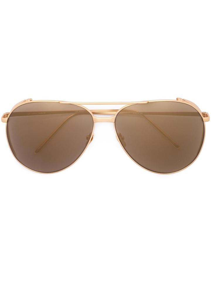 Linda Farrow Aviator Sunglasses - Metallic