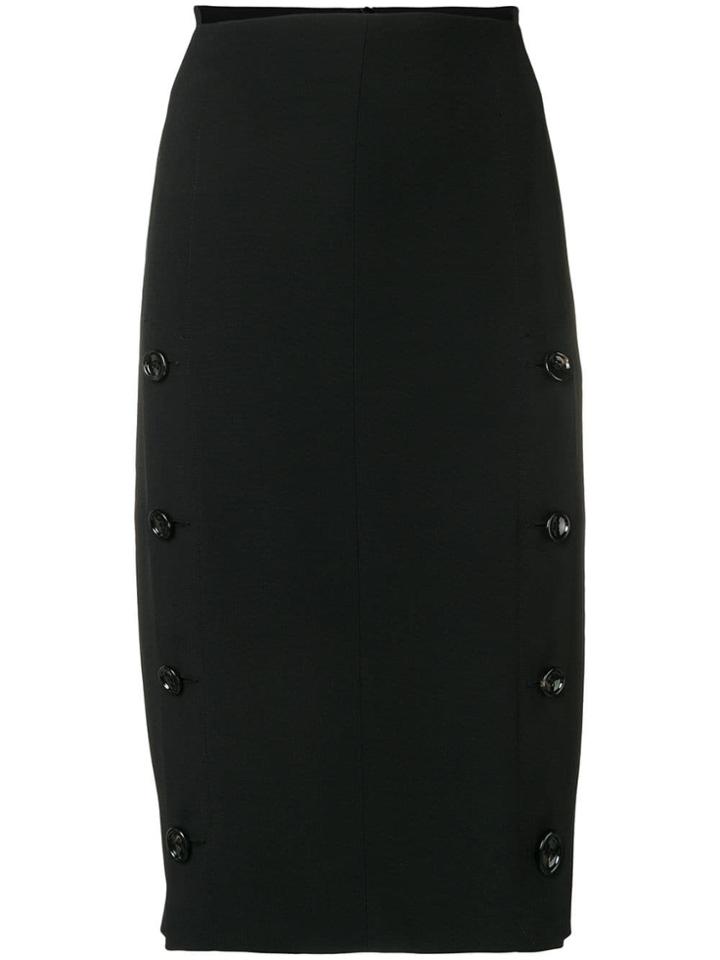 Joseph Side Buttons Pencil Skirt - Black