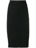 Joseph Side Buttons Pencil Skirt - Black