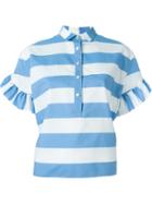 Kolor Striped Blouse, Women's, Size: 1, White, Cotton/polyester